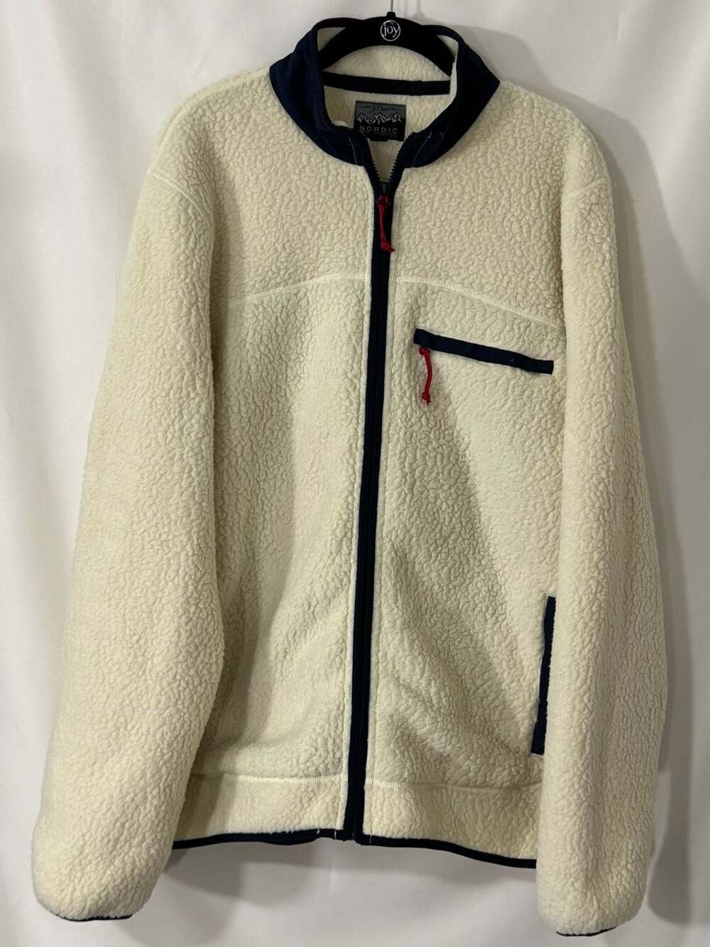 J.Crew Nordic Fleece Full Zip Jacket Size XL White Polartec